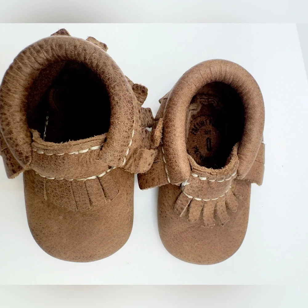 Freshly Picked Brown Moccasins Baby Fringed Soft Soles Unisex